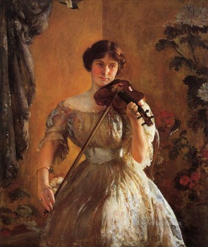 La Sonata de Kreutzer, también conocida como Violinista II, Pintor del tonalismo Joseph DeCamp Pinturas al óleo